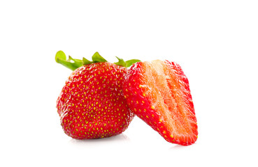 Delicious ripe strawberries on white background
