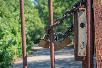 locked rusty irondoor
