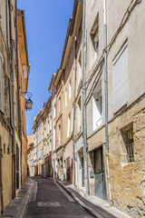 narrow street with old houses in aix