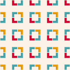 Obraz premium Seamless vector geometric pattern with squares and angular shapes