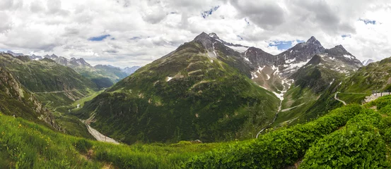 Foto op Canvas Susten road and glacier in Switzerland in Alps © tmag