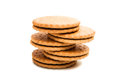 double biscuits with chocolate