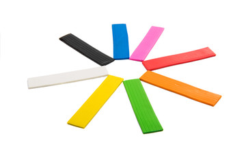 colors of modeling clay isolated