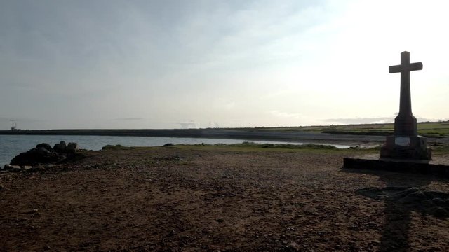 Goury cross and coastline