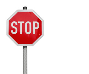 Stop, Verkehrsschild mit Textfreiraum