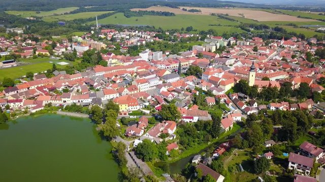 Aerial view of a Small Czech countryside village