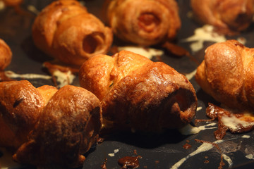 delicious buns with sausages