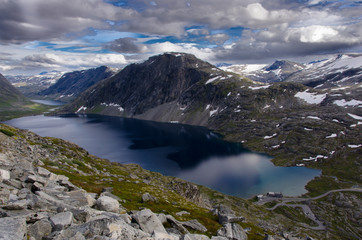 Norvegia lago di dalsnibba sovrastante il fiordo di GEIRANGER