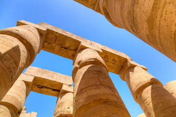 Pillars of the Great Hypostyle Hall of Karnak, Egypt