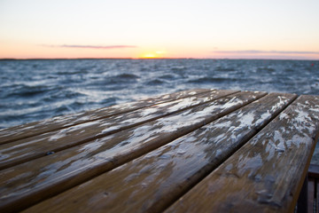 Wooden pier on the seafront