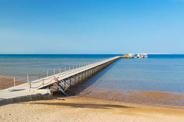 Wooden bridge on the red sea, Egypt