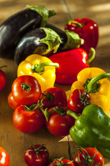peppers, tomatoes and eggplant spread