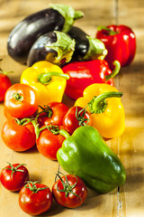 peppers, tomatoes and eggplant spread