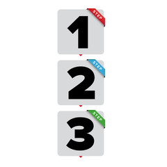 One two three steps progress bar