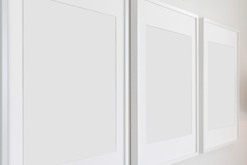 Set of 3 Blank Poster Frames in a Living Room