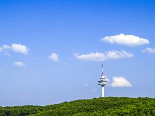 Funkturm auf einem Hügel, Österreich, Wien, Wienerwald, Exelbe