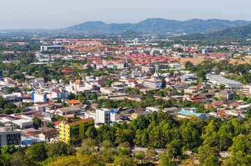 Fototapeta na wymiar Aerial view from Khao Rung the viewpoint of Phuket town