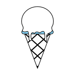 Ice cream icon Sweet dessert and food theme Isolated design Vector illustration