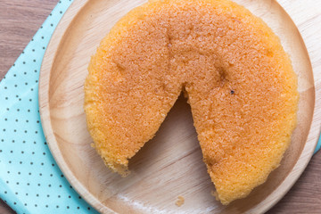 Thai dessert trolley on plate