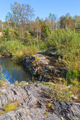 Suenginskiy waterfall. The Suenga River,Siberia, Russia