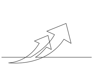 continuous line drawing of arrow