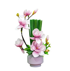 Beautiful artificial Magnolia flower in delicate vase