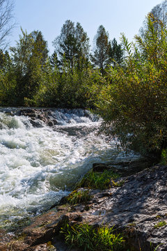 Suenginskiy waterfall. The Suenga River,Siberia, Russia