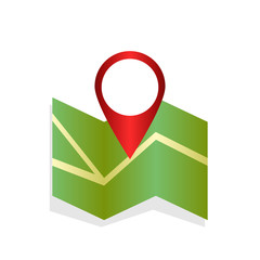 Flat colored Map pointer icon. Vector illustration design.