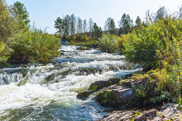 Suenginskiy waterfall. The Suenga River,Siberia, Russia