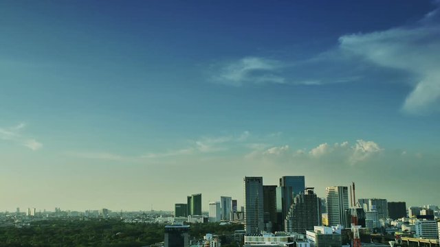 Tropical cloudy sky time lapse in Bangkok city