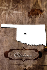Poster Oklahoma state map outline