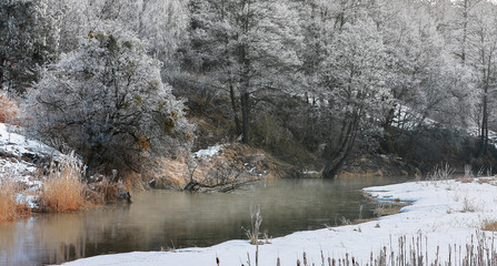 zima nad rzeką Łyną