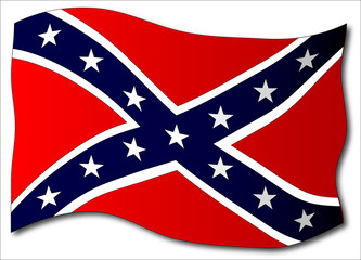 Waving Confederate Flag Isolated