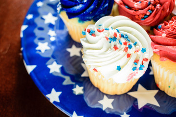 Closeup of Cupcakes in a Plate - Celebration Concept