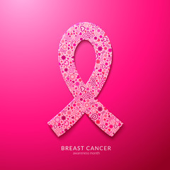 Pink ribbon vector illustration