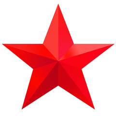 étoile rouge, fond blanc