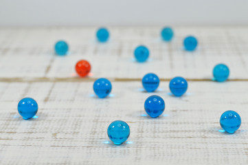 marbles focus in blue