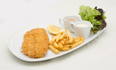 fish and chips fish steaks with french fries