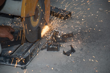 .Used steel cutter for construction.