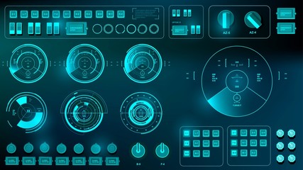 Futuristic virtual graphic touch user interface, HUD