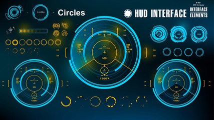 Fototapeta premium Futuristic virtual graphic touch user interface, HUD