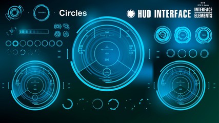 Futuristic virtual graphic touch user interface, HUD