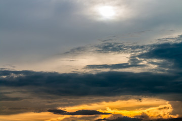 Fototapeta na wymiar Abstract blurred background, colorful dramatic sky in twilight.