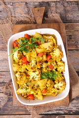 baked vegetable with cream