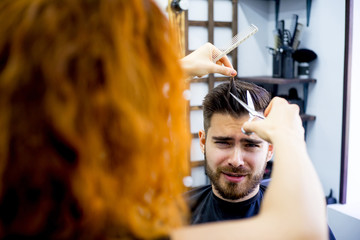 Guy gets a haircut