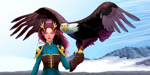  Eagle trainer elf on the mountains © ddraw