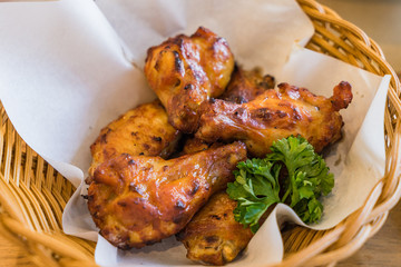 Thai fried chickens Hot and Spicy in basket