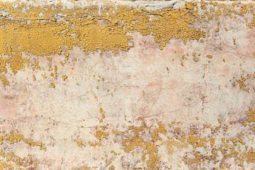 Shabby yellow paint. Texture of an old wall.