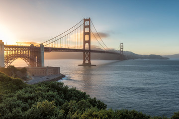 Sunset at Golden Gate Bridge, San Francisco.