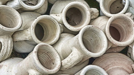 Clayjugs at a market in Jordan